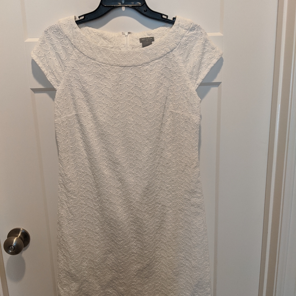 Ann Taylor white eyelet dress size 4